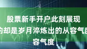股票新手开户此刻展现的却是岁月淬炼出的从容气度
